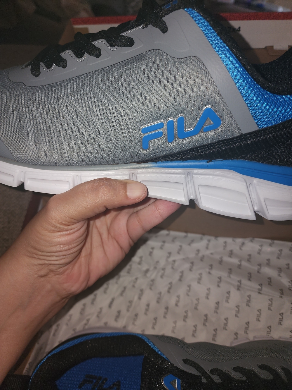 Fila Flashattack Men's Gray and Blue Lightweight Running Sneakers